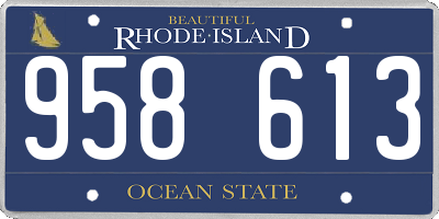 RI license plate 958613