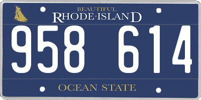 RI license plate 958614