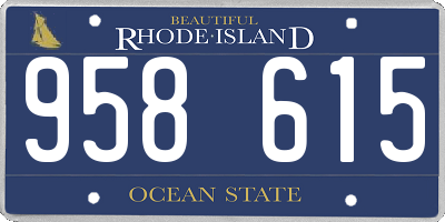 RI license plate 958615