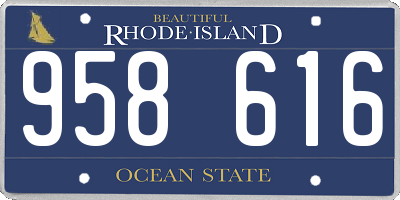 RI license plate 958616