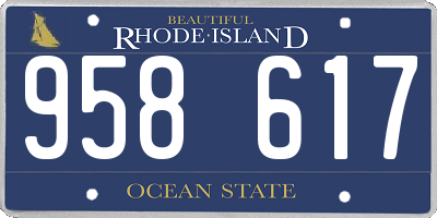 RI license plate 958617