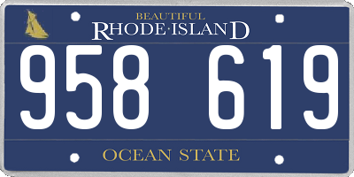 RI license plate 958619