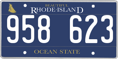 RI license plate 958623