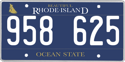 RI license plate 958625