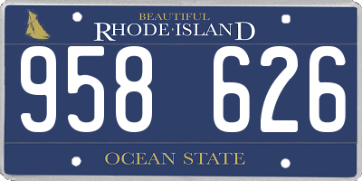 RI license plate 958626