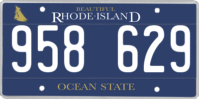 RI license plate 958629