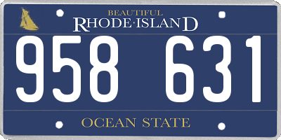 RI license plate 958631