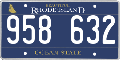 RI license plate 958632