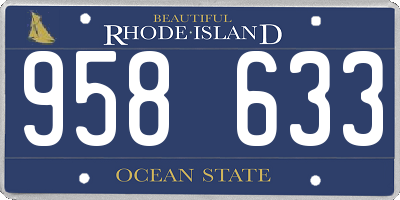 RI license plate 958633