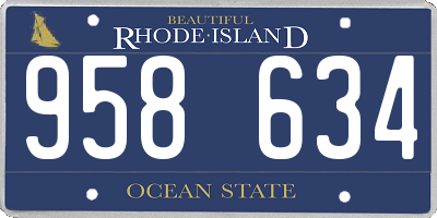 RI license plate 958634