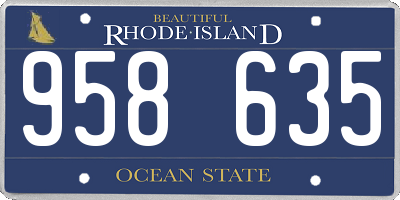 RI license plate 958635