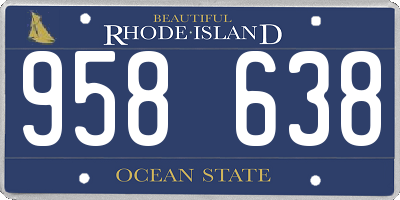 RI license plate 958638