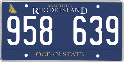 RI license plate 958639