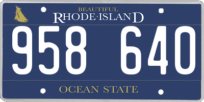 RI license plate 958640