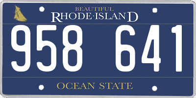 RI license plate 958641