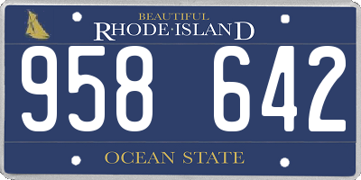 RI license plate 958642