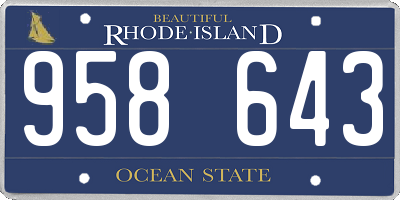 RI license plate 958643