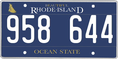 RI license plate 958644