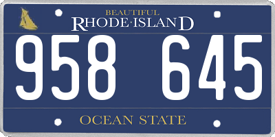 RI license plate 958645