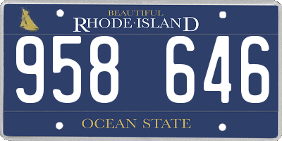 RI license plate 958646