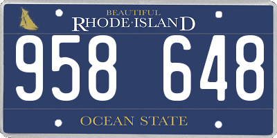 RI license plate 958648
