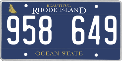 RI license plate 958649