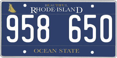 RI license plate 958650