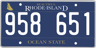 RI license plate 958651