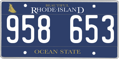 RI license plate 958653