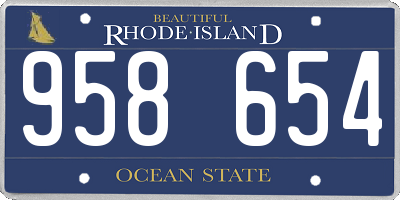RI license plate 958654