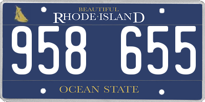 RI license plate 958655