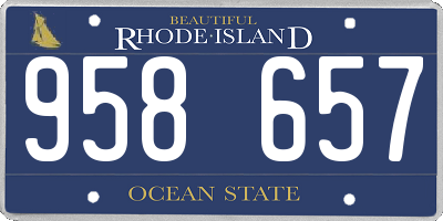 RI license plate 958657