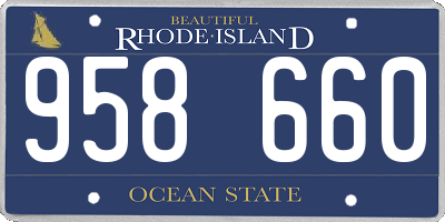 RI license plate 958660