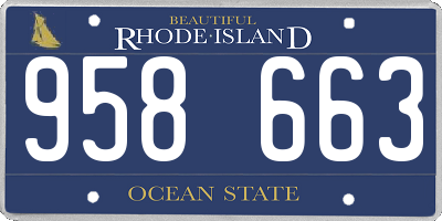RI license plate 958663