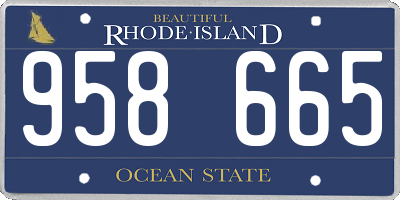 RI license plate 958665
