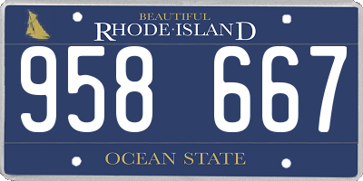 RI license plate 958667