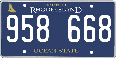 RI license plate 958668