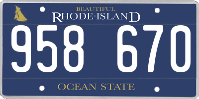 RI license plate 958670