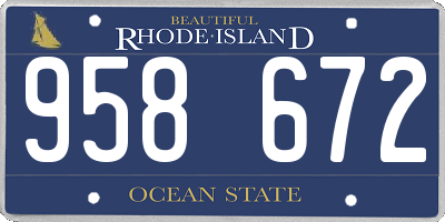 RI license plate 958672