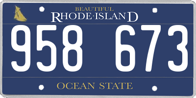 RI license plate 958673
