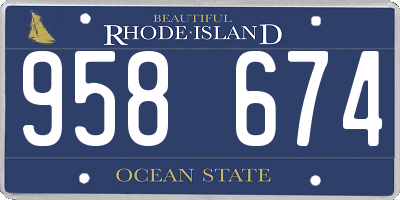 RI license plate 958674