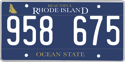 RI license plate 958675