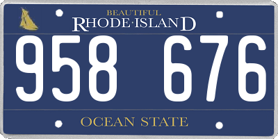RI license plate 958676