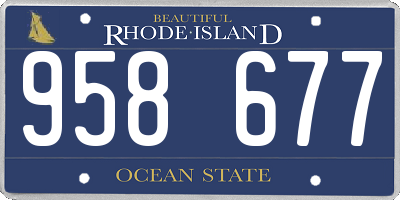 RI license plate 958677