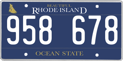 RI license plate 958678