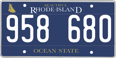 RI license plate 958680
