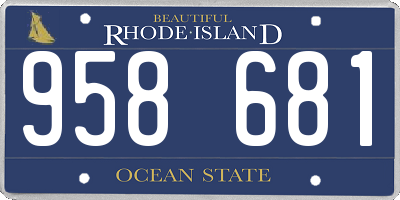 RI license plate 958681
