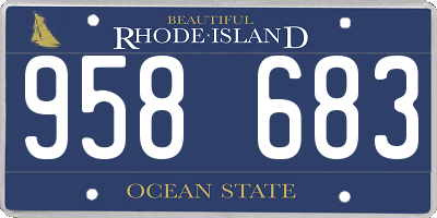RI license plate 958683
