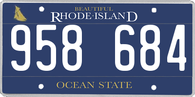 RI license plate 958684