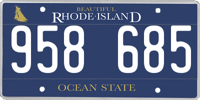 RI license plate 958685